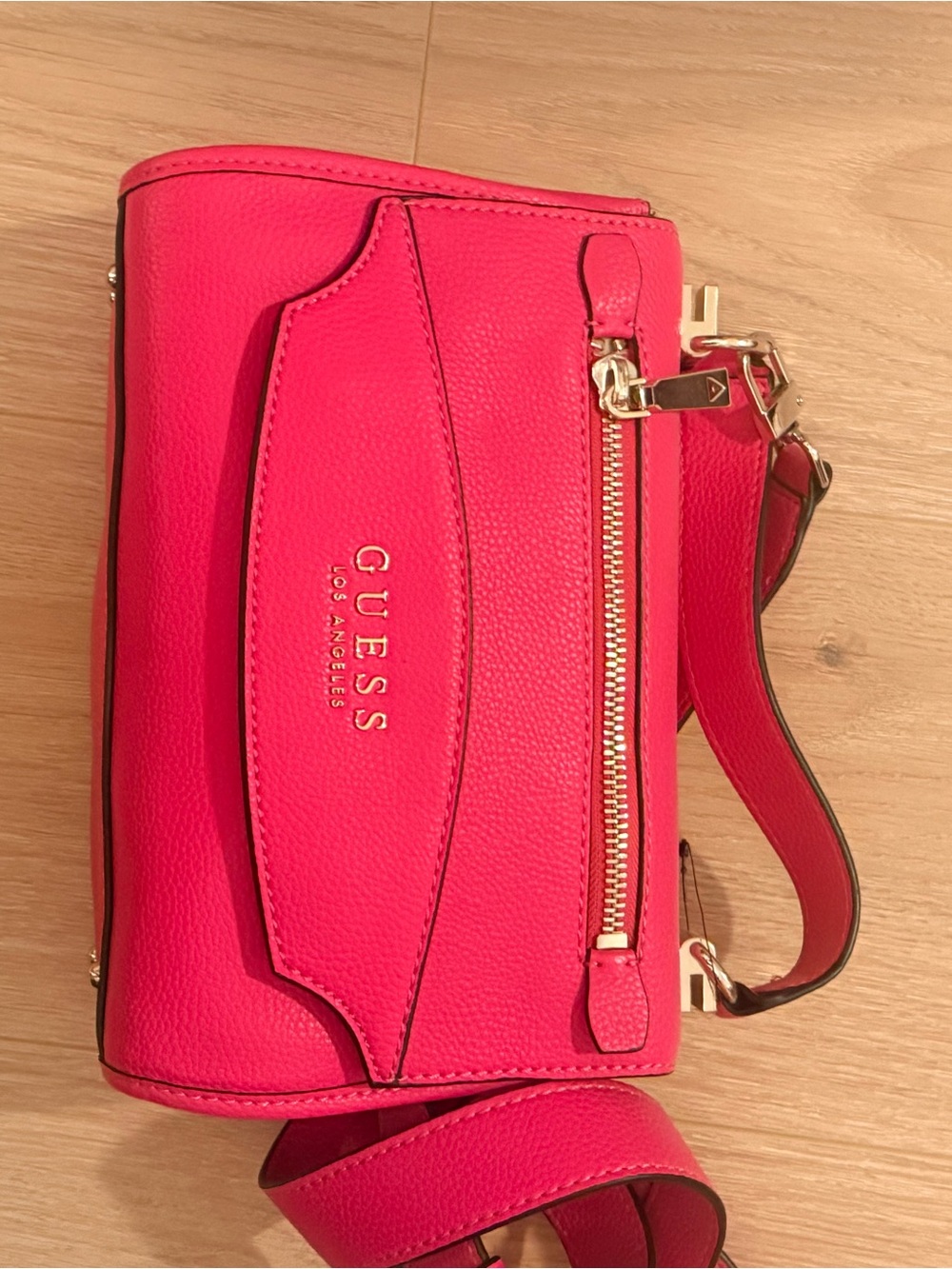 GUESS Hot Pink Crossbody Bag with Gold Hardware